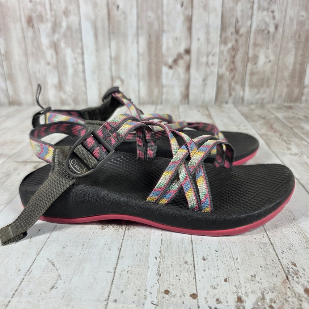 Chaco Z/Cloud 2 Womens 6 Sport Sandals Multi Color Strappy Toe Loop Hiking Shoes